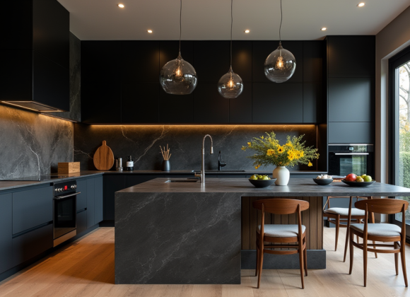 Timeless Kitchen with Black Granite Countertops
