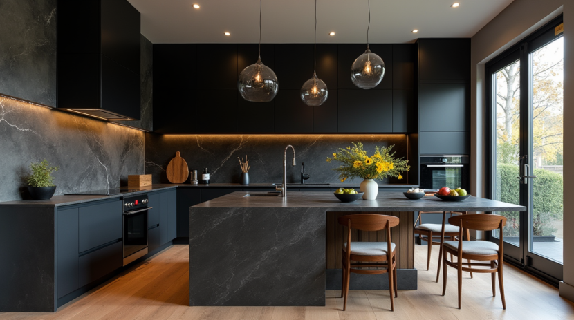 Timeless Kitchen with Black Granite Countertops